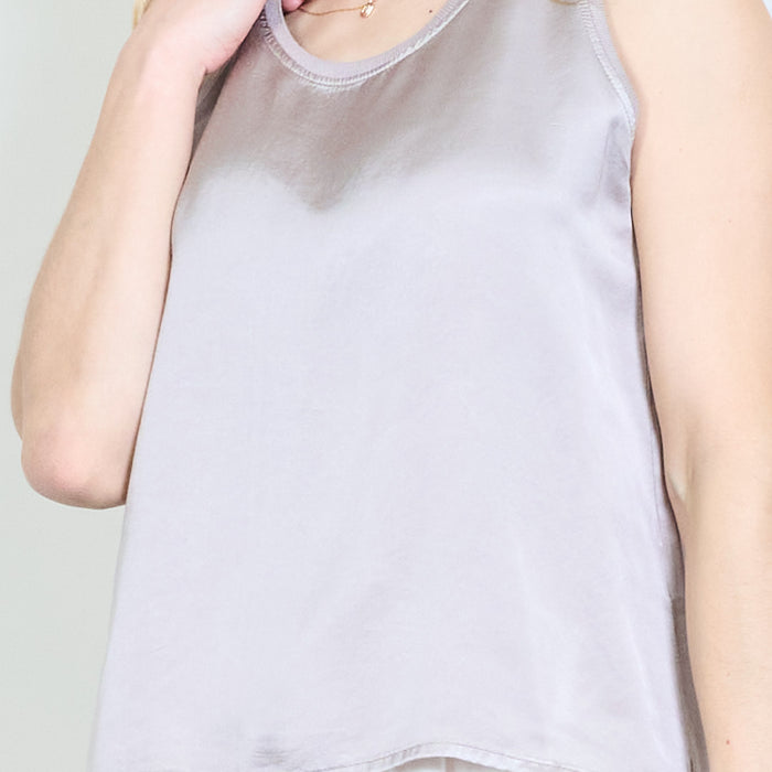 Minimal round neck sleeveless relaxed top wholesale