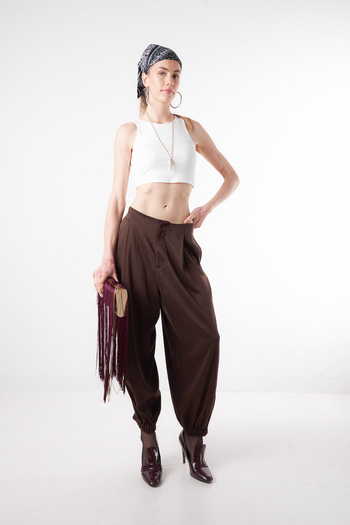 Minimal tailored ankle jogger trousers wholesale