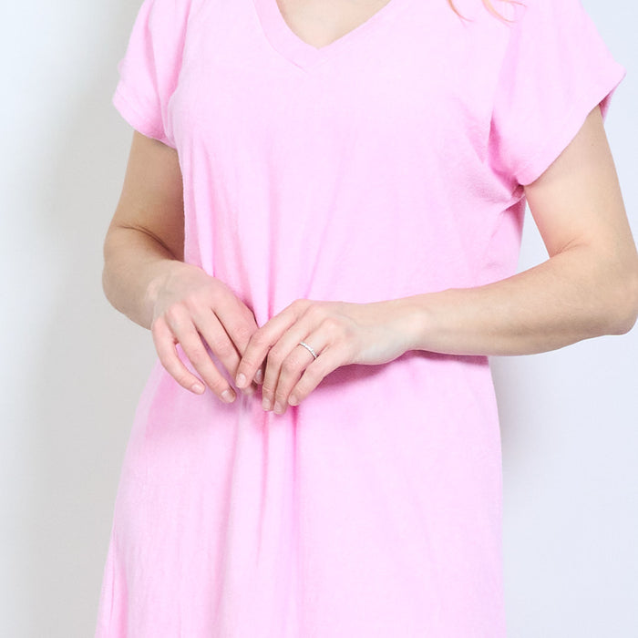 Minimal v neck cap sleeve relaxed dress wholesale
