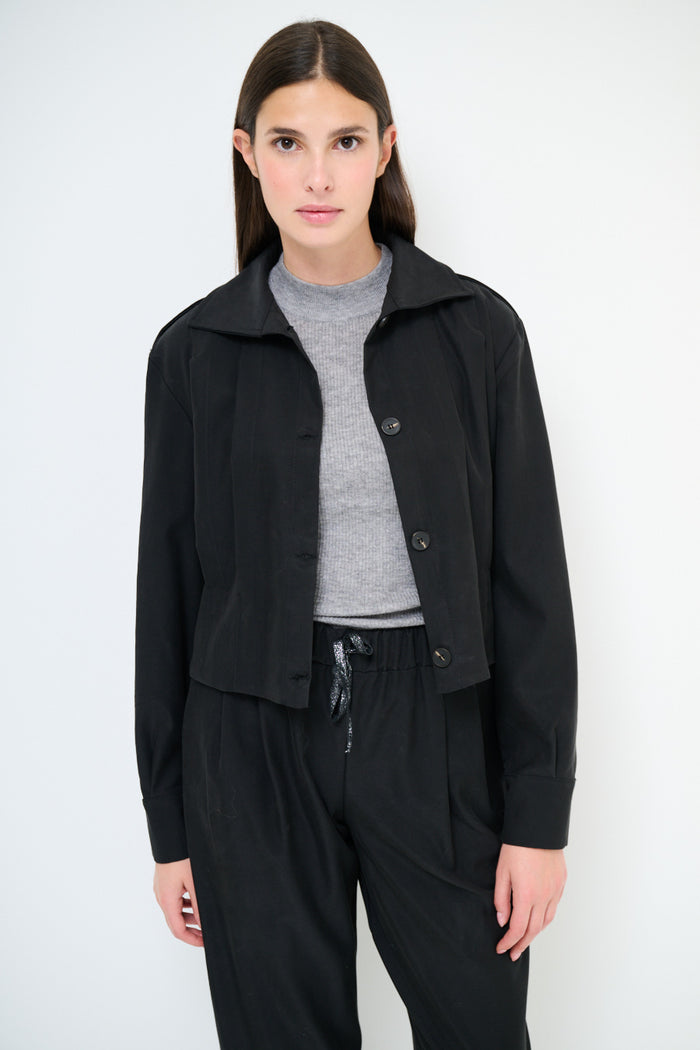 Minimalist button front cropped jacket wholesale