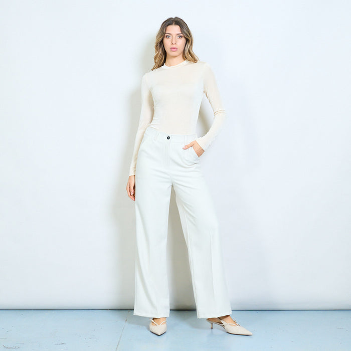 Minimalist long sleeve fitted bodysuit wholesale
