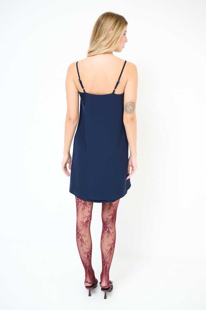 Minimalist spaghetti strap layered mini dress wholesale