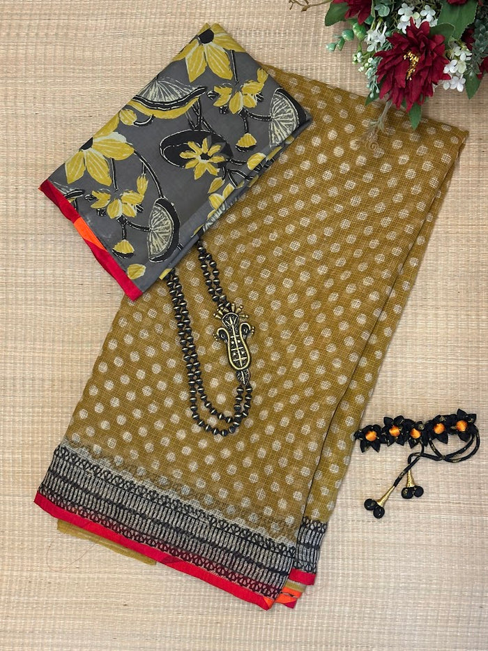 Mishrita Amber Polka Kota Saree