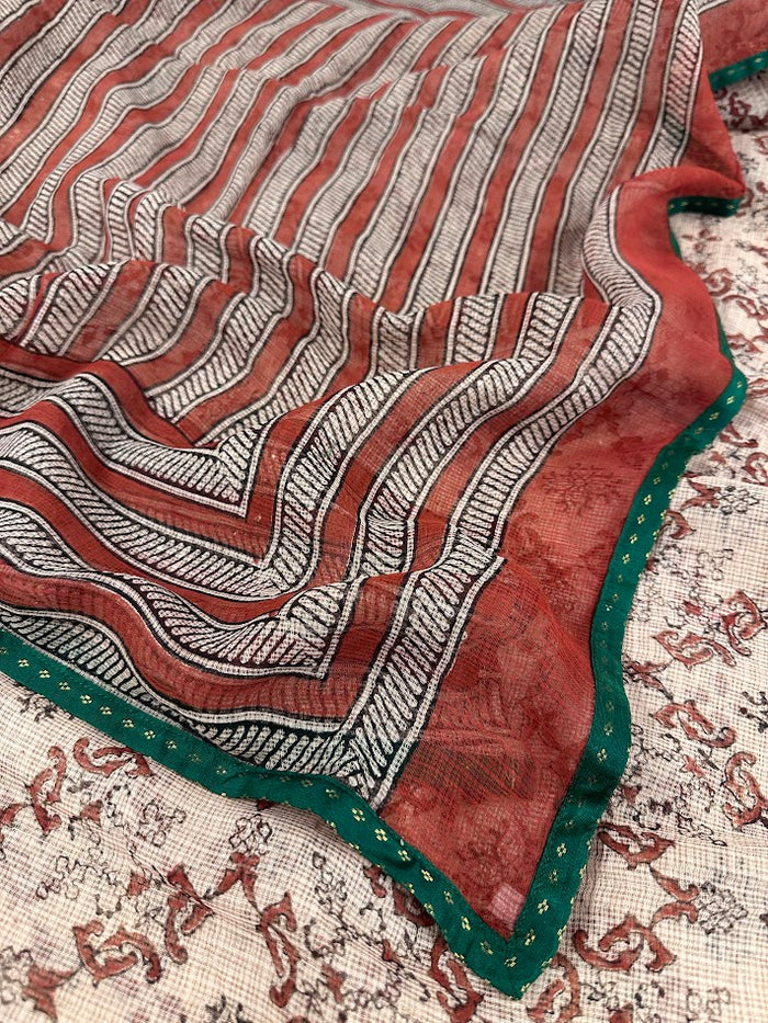 Mishrita Terracotta Mosaic Kota Saree