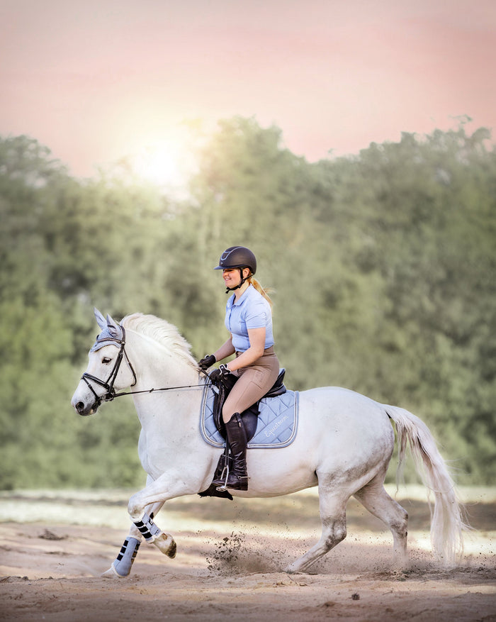 Moonstone Blue Brushing Boots