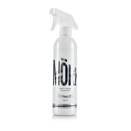 A spray bottle of Stjarnagloss Matt Finish Detailer on a white background.