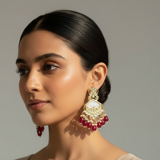 Mother of Pearl earrings by Kurti Connection USA