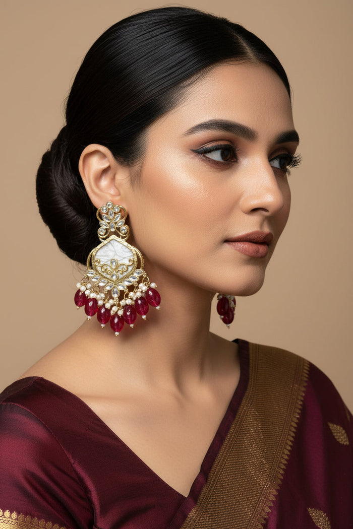 Mother of Pearl earrings by Kurti Connection USA