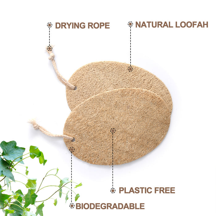 Natural Dish Sponge Value Pack, Loofah Kitchen Scrubber Scouring Pad (Plastic-Free, Nylon Free) 6 + Bonus 4 Pack! - Gaia Guy