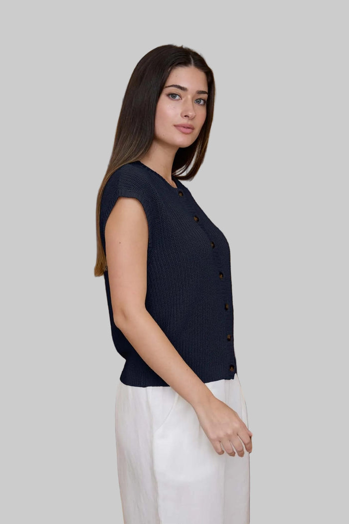 Navy Harbor Knit Top