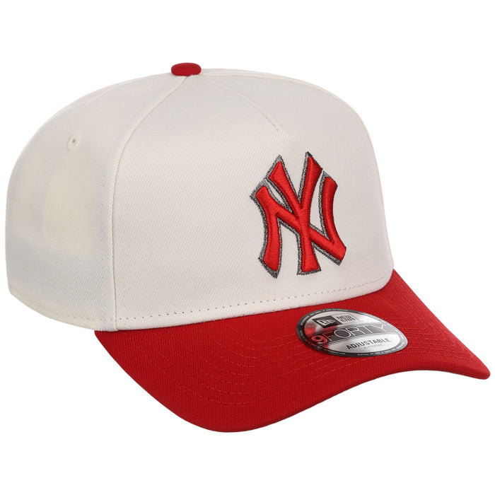 New York Yankees MLB Chrome x Red FASHION CORE New Era 9FORTY A-Frame