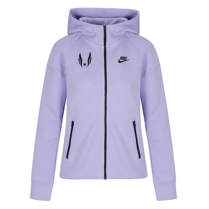 Purple hoodie with Nike logo on a white background