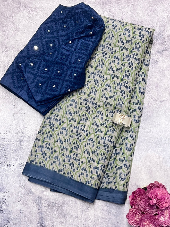 Nisha bellflowers saree