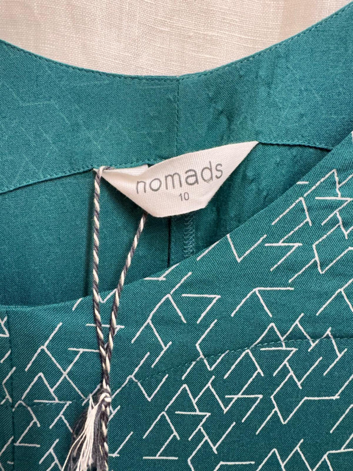 Nomads Sleeveless Green Jumpsuit UK 10 EU - Geo Printed -  BNWT
