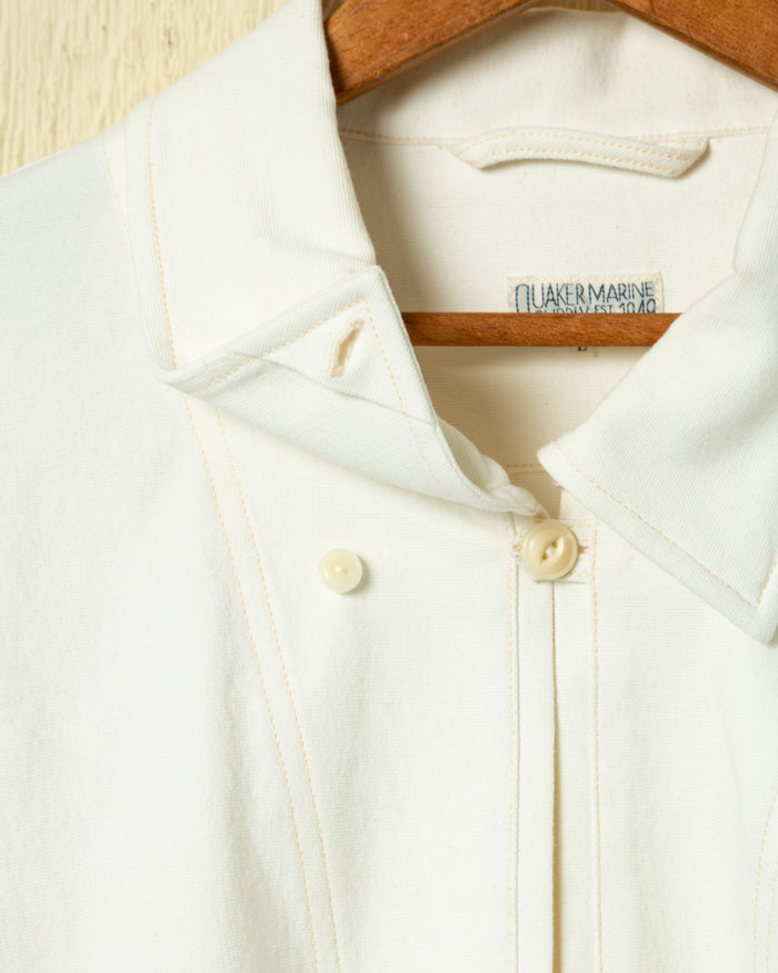 Normandy Fisherman's Jacket in White Canvas