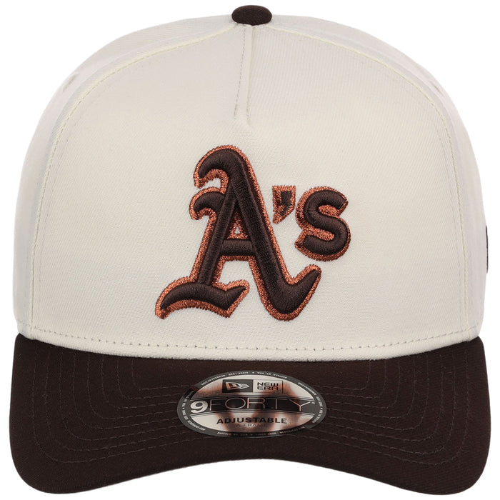 Oakland Athletics MLB Chrome x Burnt Wood FASHION CORE New Era 9FORTY A-Frame