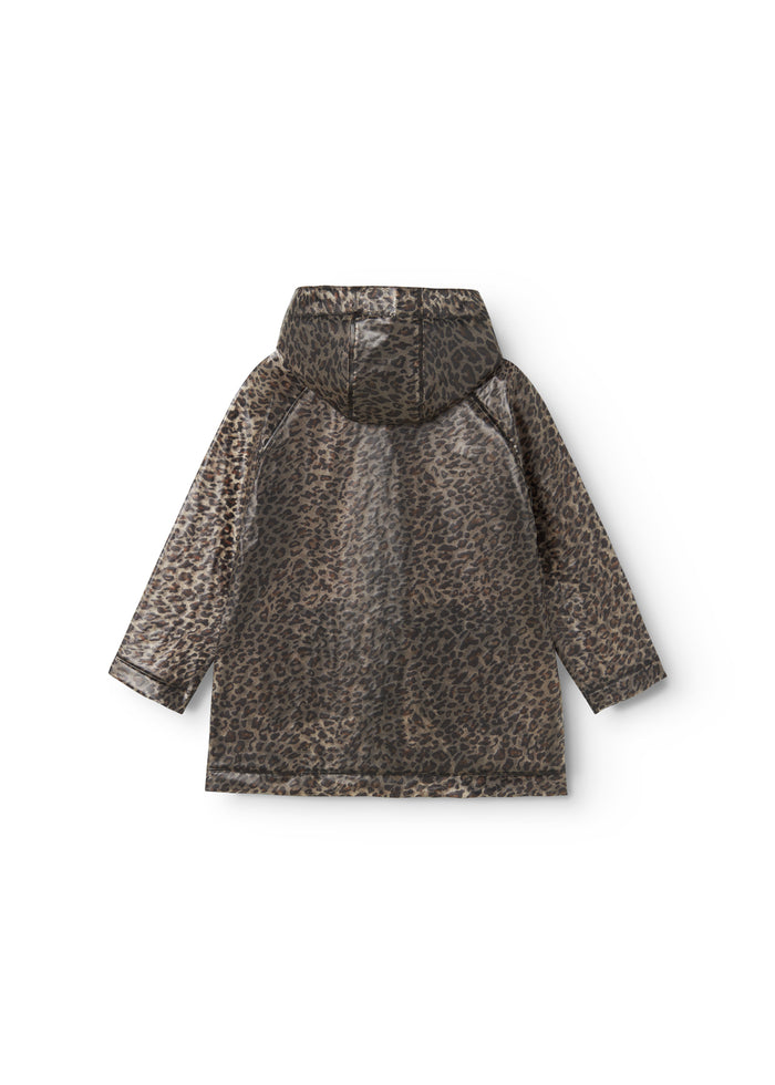 leopard print hooded rain jacket for children