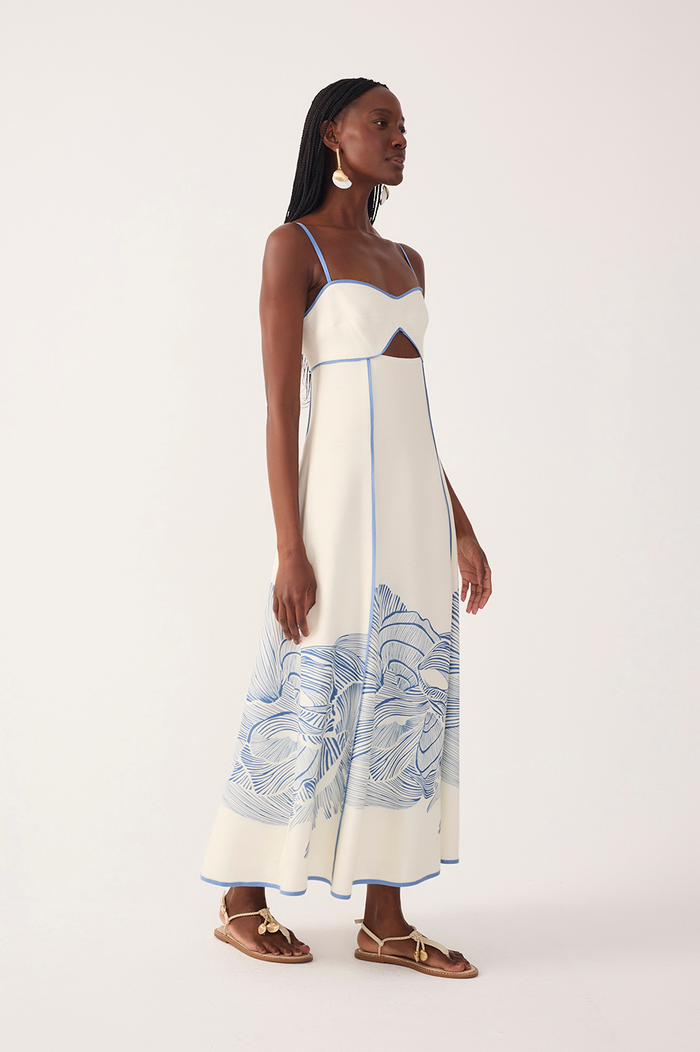 Off-White Mergulho Cut-Out Linen Midi Dress_3