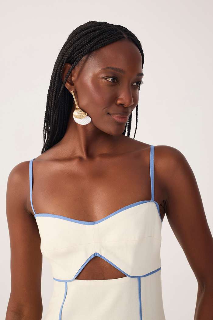 Off-White Mergulho Cut-Out Linen Midi Dress_5