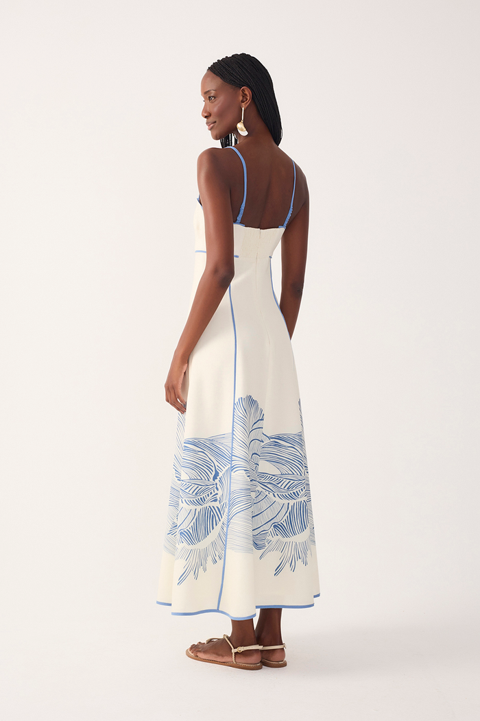 Off-White Mergulho Cut-Out Linen Midi Dress_6