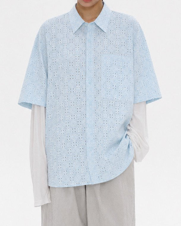 Orbit Eyelet Crop Shirt
