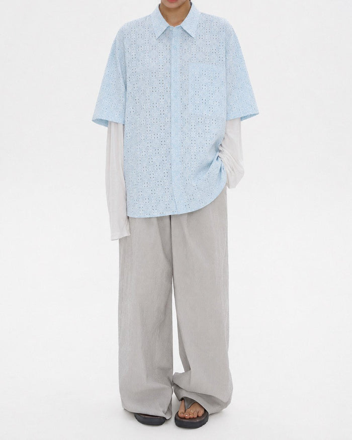 Orbit Eyelet Crop Shirt