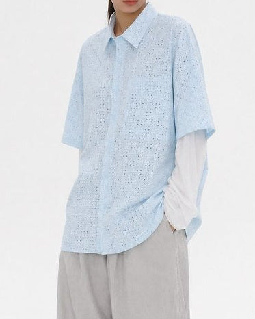 Orbit Eyelet Crop Shirt