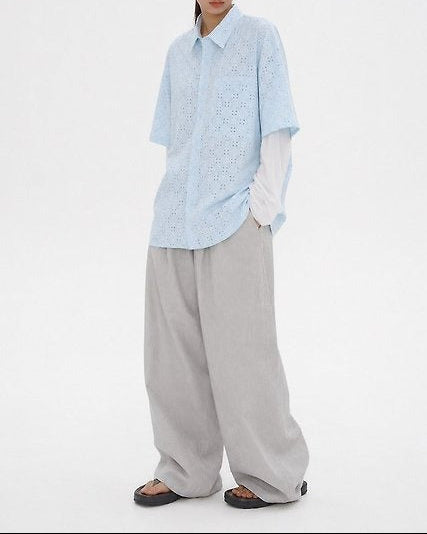 Orbit Eyelet Crop Shirt