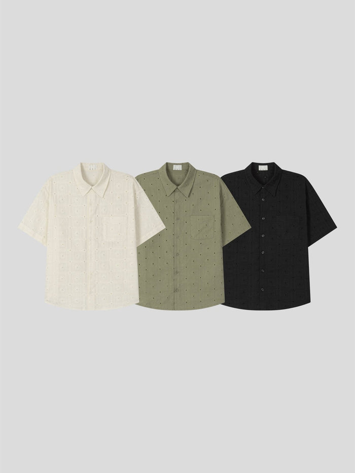 Orbit Eyelet Crop Shirt