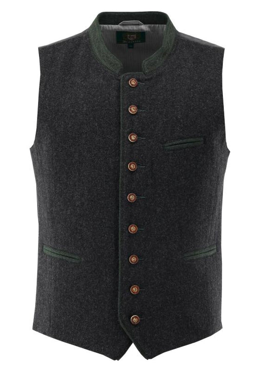 OS Trachten Men's Vest "Lenni" anthracite