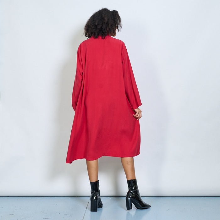 Oversized button front midi coat with large pockets wholesale