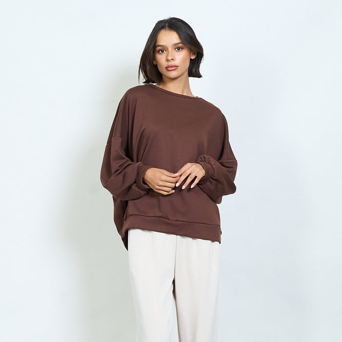 Oversized sweatshirt with back cut-out detail wholesale