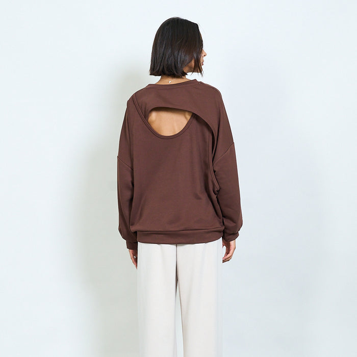 Oversized sweatshirt with back cut-out detail wholesale
