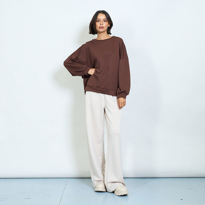 Oversized sweatshirt with back cut-out detail wholesale