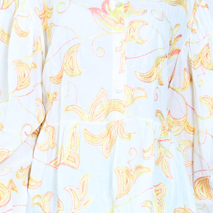 Paisley vine print tiered blouse wholesale