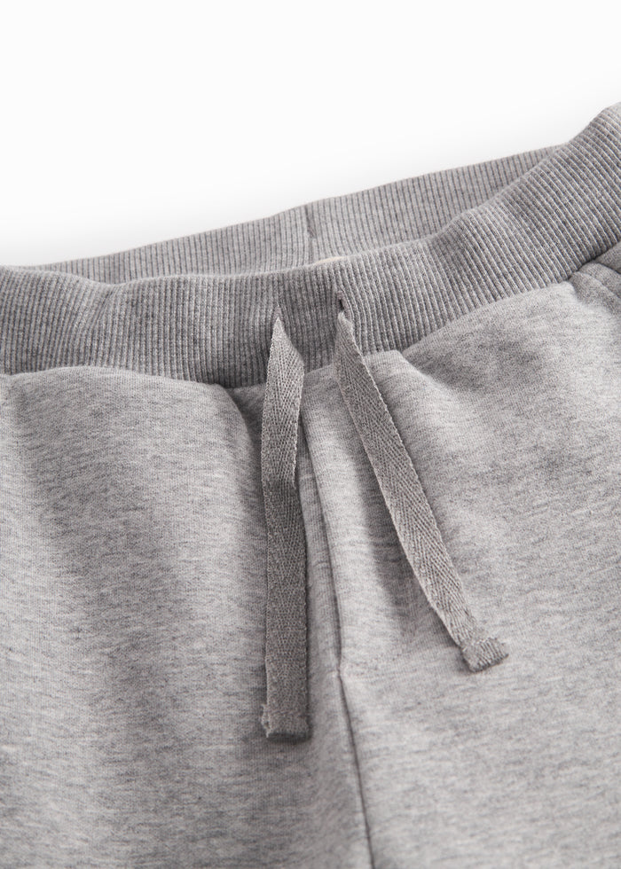 Gray sweatpants for children with the MarMar logo on the pocket and drawstring.