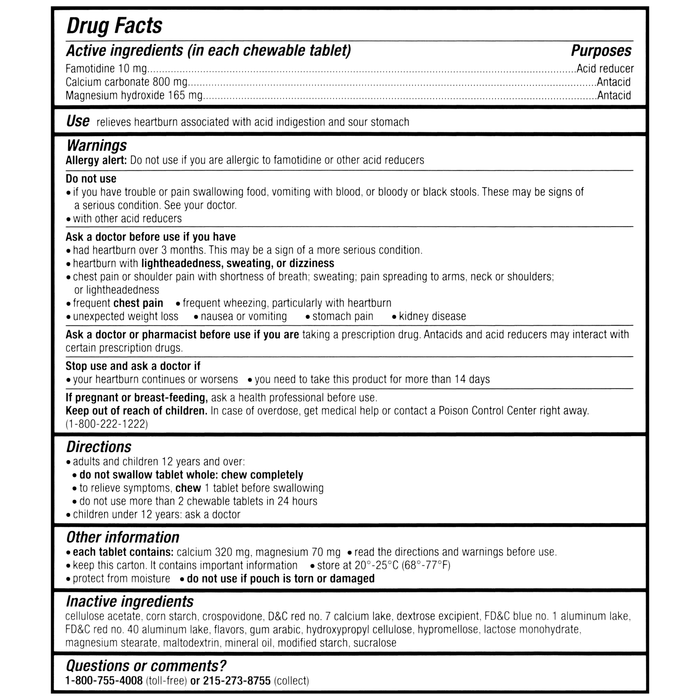 Pepcid Complete Chewable Unit Dose (50/bx)