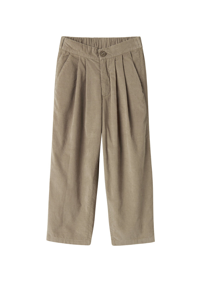 Beige wide-leg baby corduroy trousers for children