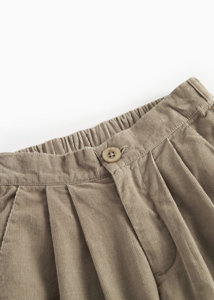 Beige wide-leg baby corduroy trousers for children