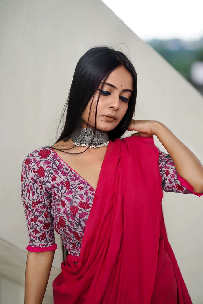 Fancy pink Saree