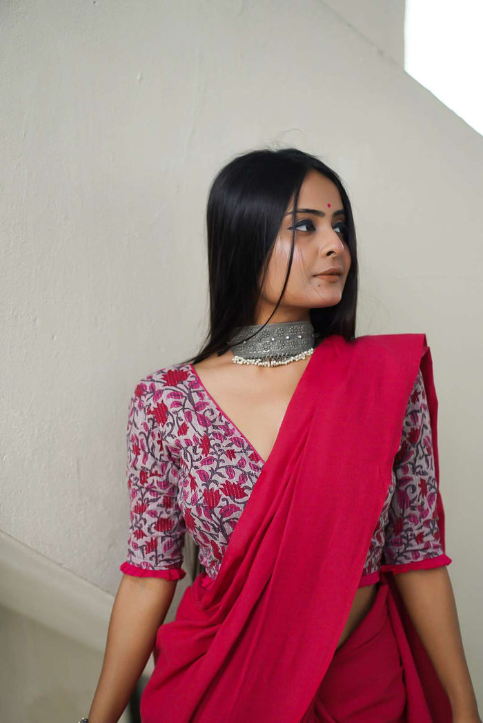 deep neck blouse