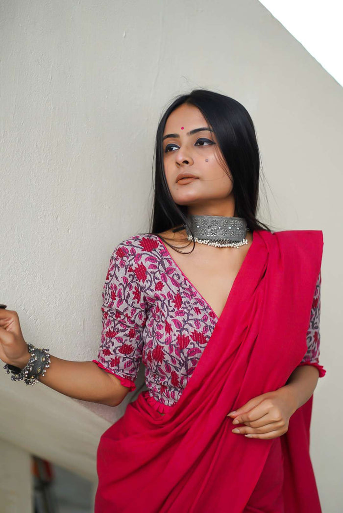 deep neck blouse