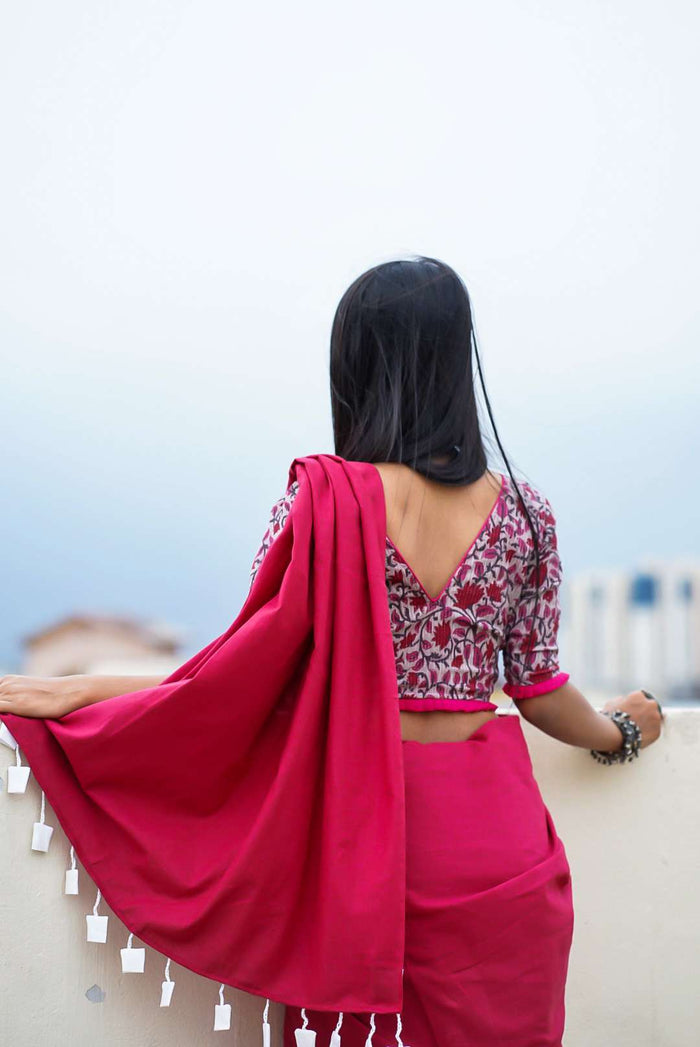 Fancy pink Saree