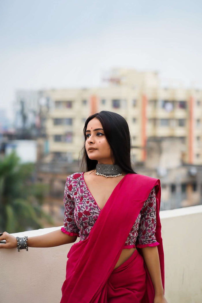 deep neck blouse