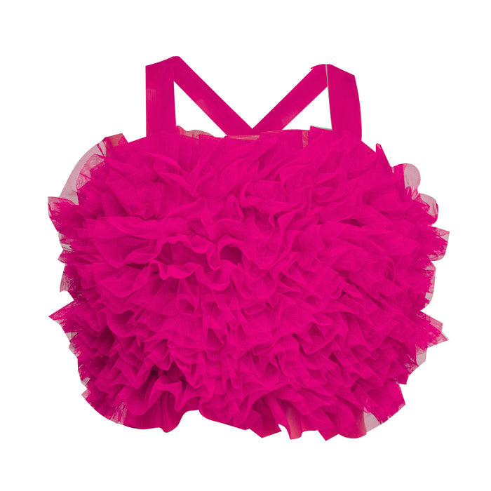 Pink Tulle Ruffle Top