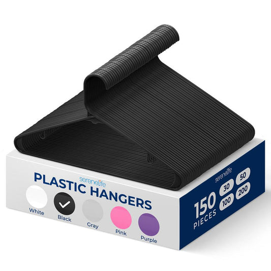 Plastic Hangers 150 Pack, Space-Saving Non-Slip Design, Ultra-Thin
