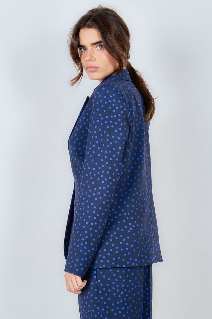 Polka dot tailored single button blazer wholesale