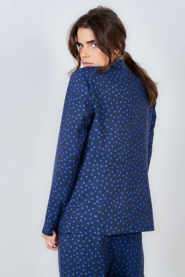 Polka dot tailored single button blazer wholesale