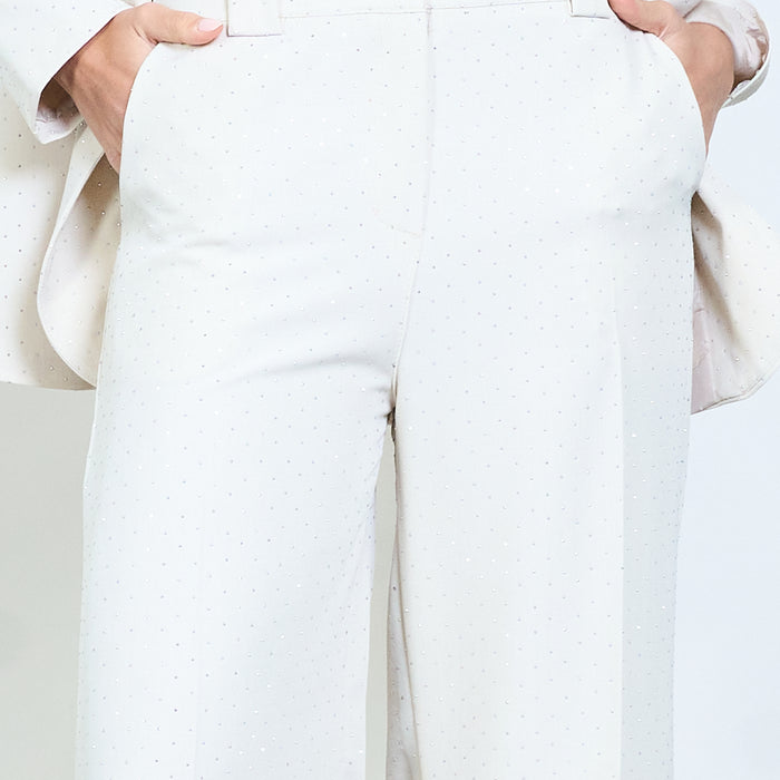 Polka stud dots tailored blazer and wide leg trousers set wholesale