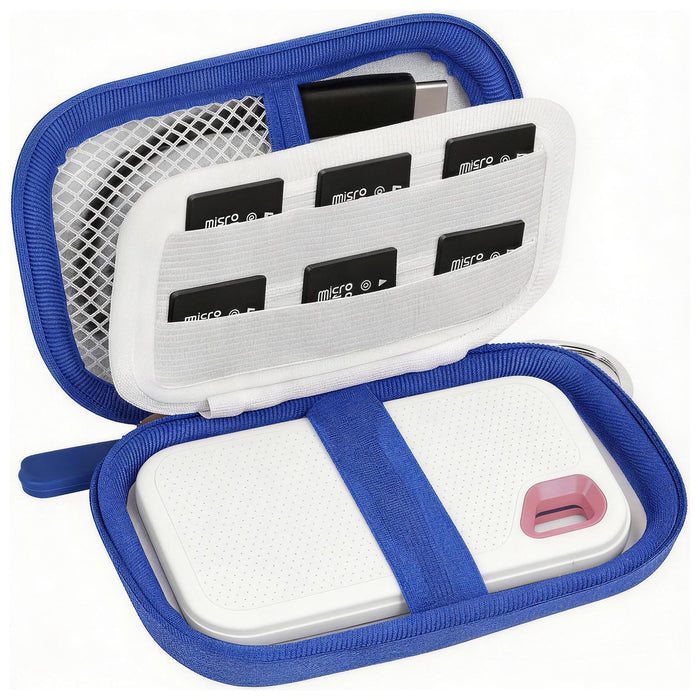 SanDisk Extreme Portable SSD Case | ALKOO – White with SD Card Pocket – protective case product view